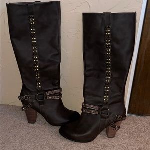 Not Rated brown knee high boots